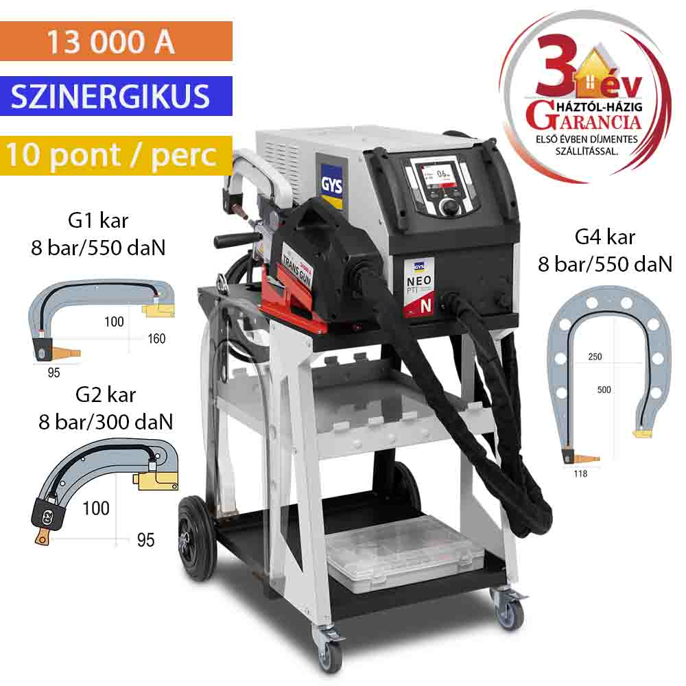 GYSPOT PTI NEO ponthegesztő G1 + G2 + G4 karokkal, 400 V termék fő termékképe