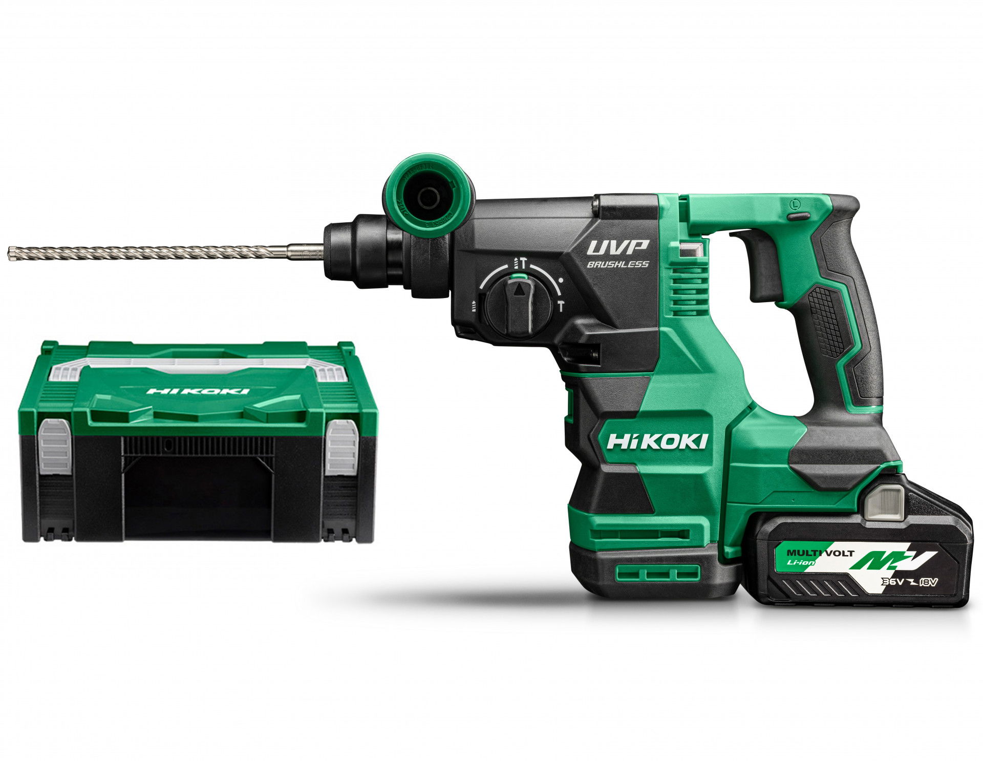 HiKoki DH3628DA-WVZ MULTI VOLT akkus SDS-plus fúró-vésőkalapács (2 x BSL36B18 MULTI VOLT Li-ion akkuval, Hitbox kofferben) termék fő termékképe