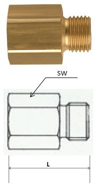 Rectus (RL10/13) G 1/8a x G 1/4i csatlakozású szűkítő karmantyú, hosszú termék fő termékképe